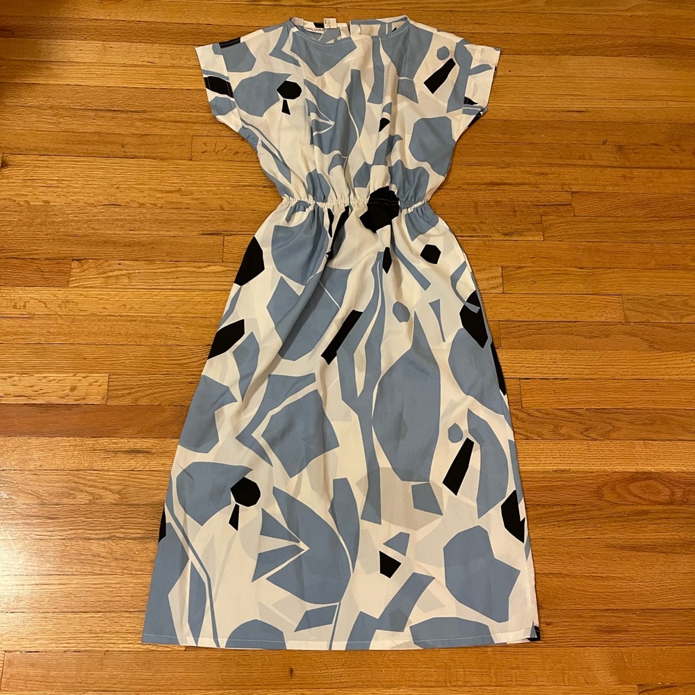 FABIO DELINI Blue Midi Smock Dress